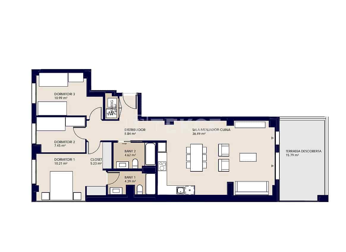 3 makuuhuone Asunto myytävänä paikassa Terrassa mukana uima-altaan - 361 000 € (Ref: 9626973)