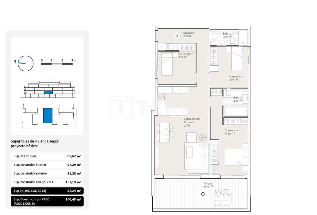 1 bedroom Flat for sale in Torre de Benagalbon with pool - € 227,000 (Ref: 9646476)