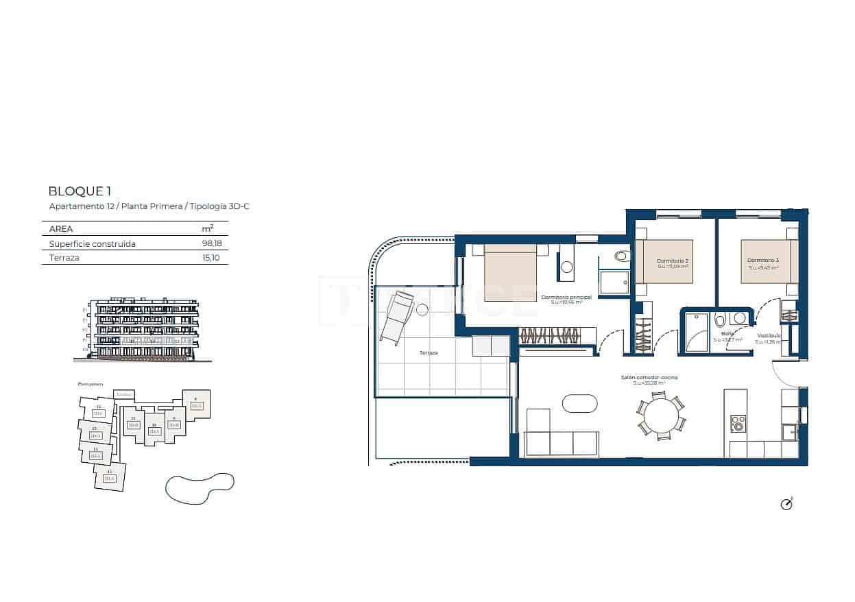 Piso de 2 habitaciones en Cañada de San Pedro en venta con piscina - 315.000 € (Ref: 9665619)