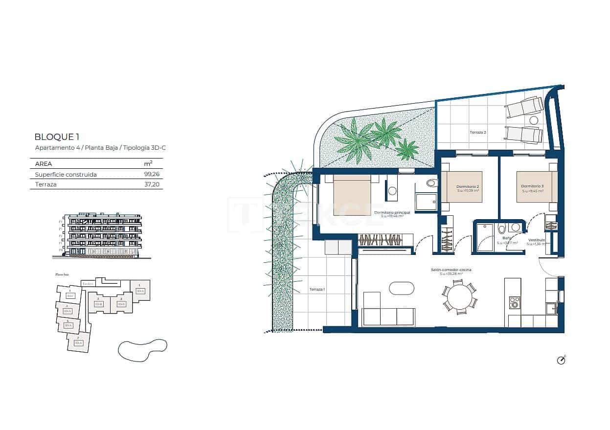 Piso de 3 habitaciones en Cañada de San Pedro en venta con piscina - 360.000 € (Ref: 9665620)