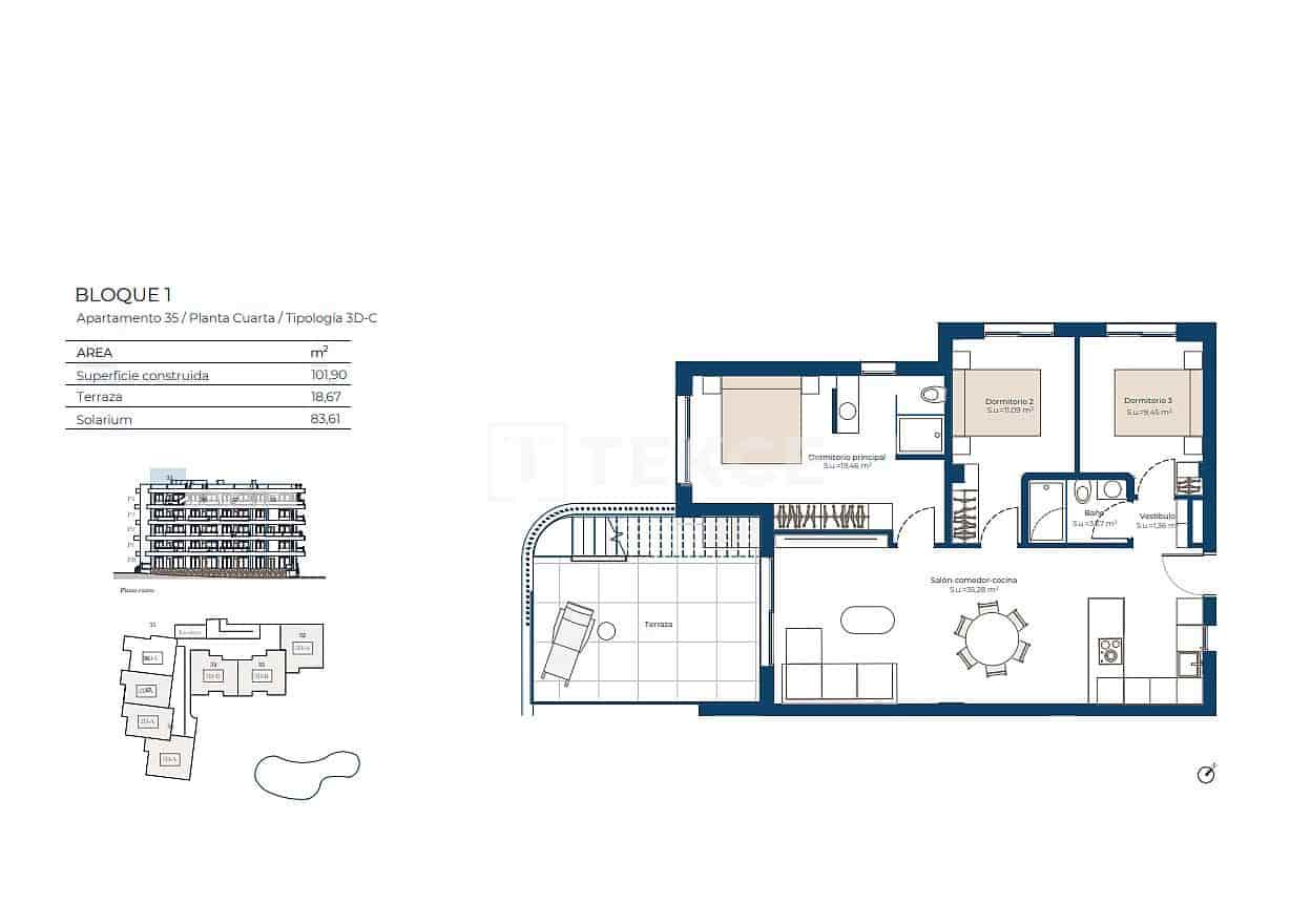 Piso de 2 habitaciones en Cañada de San Pedro en venta con piscina - 410.000 € (Ref: 9665622)