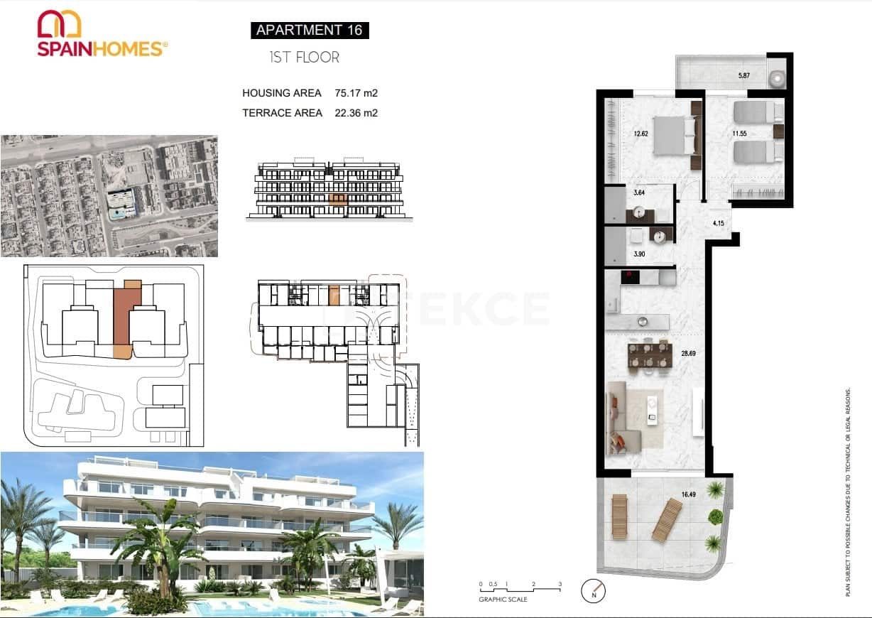 2 bedroom Flat for sale in Cabo Roig with pool - € 399,000 (Ref: 9700335)