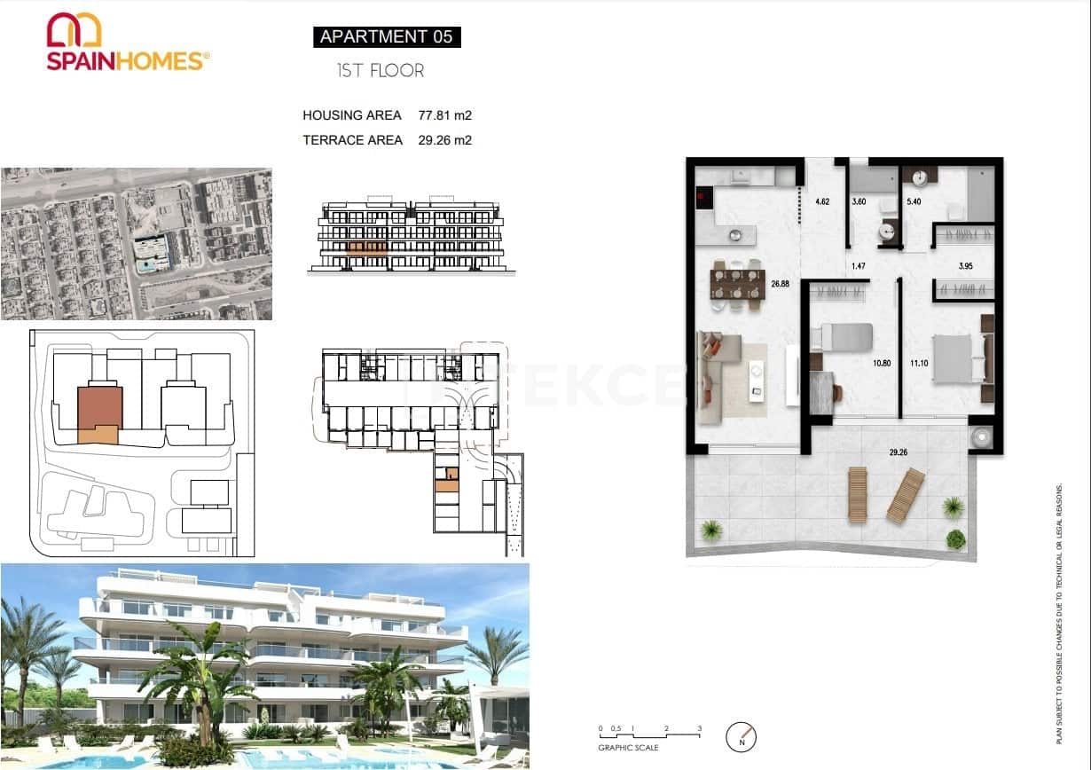 2 bedroom Flat for sale in Cabo Roig with pool - € 399,000 (Ref: 9700335)