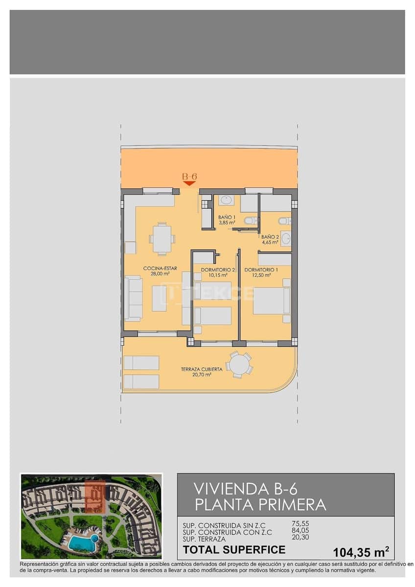 2 bedroom Flat for sale in Los Alcazares with pool - € 300,000 (Ref: 9734986)