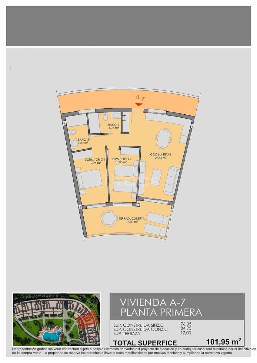 3 bedroom Flat for sale in Los Alcazares with pool - € 330,000 (Ref: 9734987)