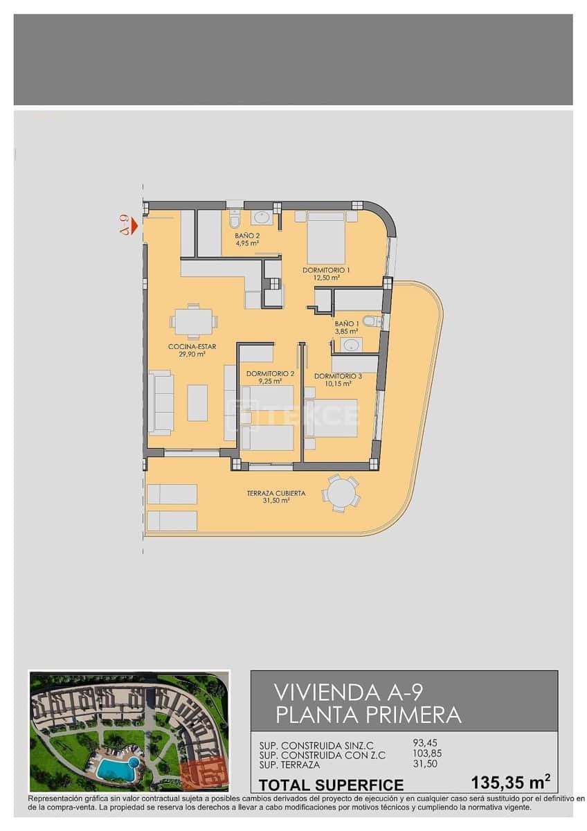 3 bedroom Flat for sale in Los Alcazares with pool - € 350,000 (Ref: 9734988)