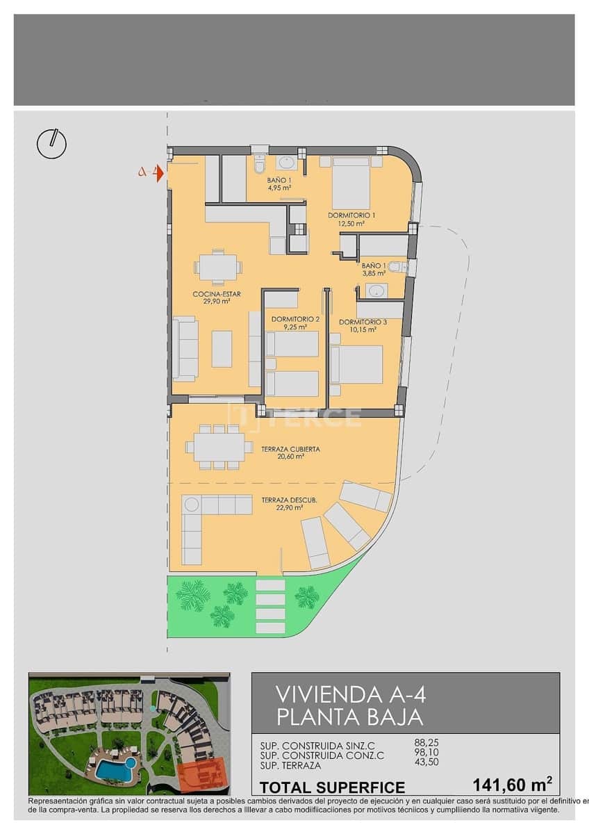 3 bedroom Flat for sale in Los Alcazares with pool - € 410,000 (Ref: 9734990)