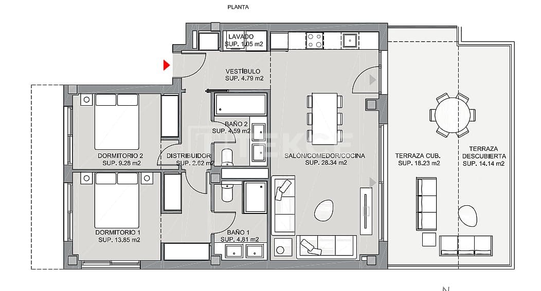 2 soveværelse Lejlighed til salg i La Quinta med swimmingpool - € 1.150.000 (Ref: 9803999)