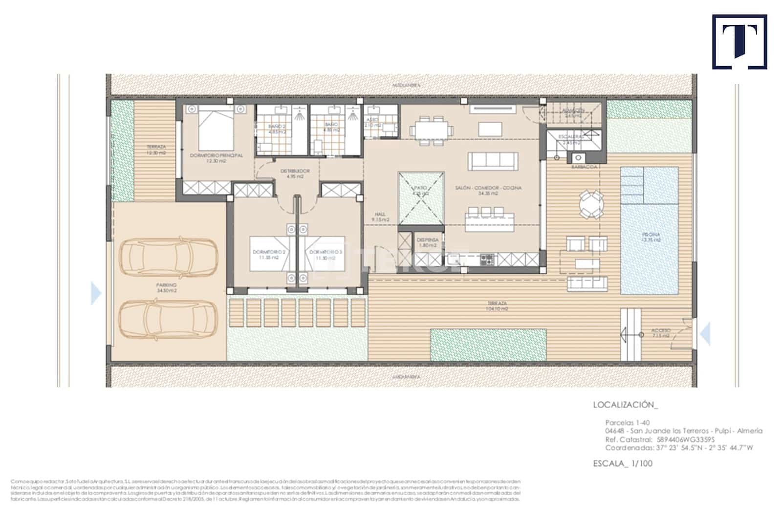 2 soverom Villa til salgs i San Juan de los Terreros med svømmebasseng - € 362 000 (Ref: 9819745)