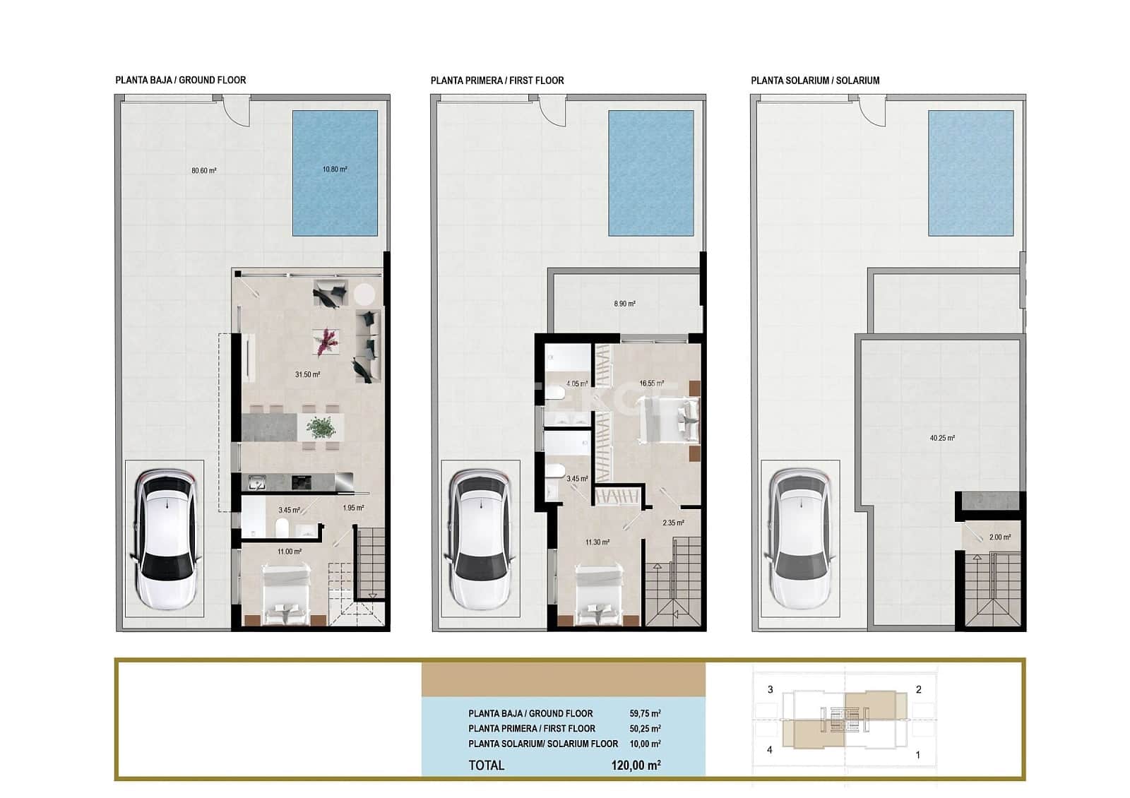 Chalet de 3 habitaciones en Santiago de la Ribera en venta con piscina - 377.000 € (Ref: 9833129)
