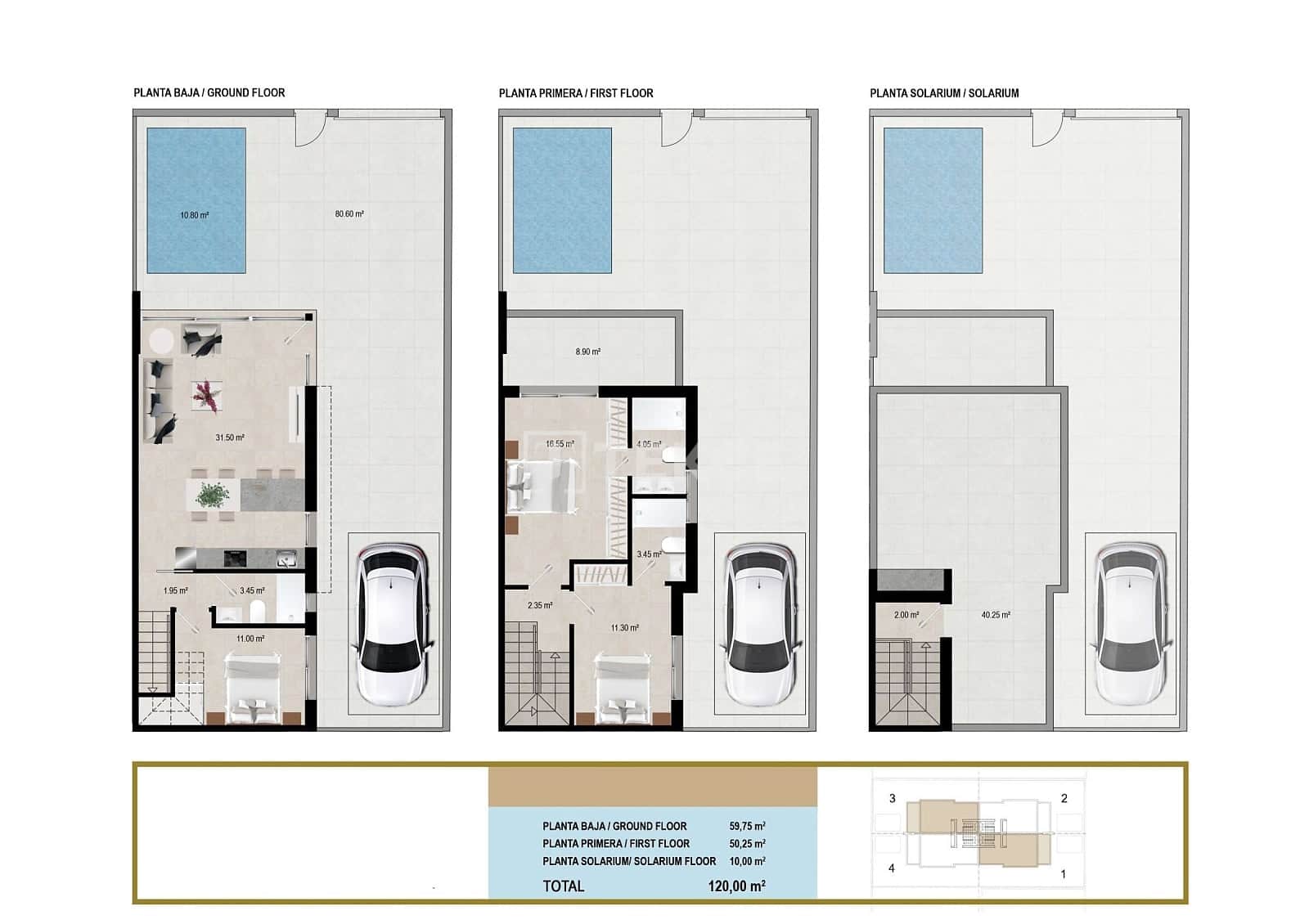 Chalet de 3 habitaciones en Santiago de la Ribera en venta con piscina - 377.000 € (Ref: 9833129)