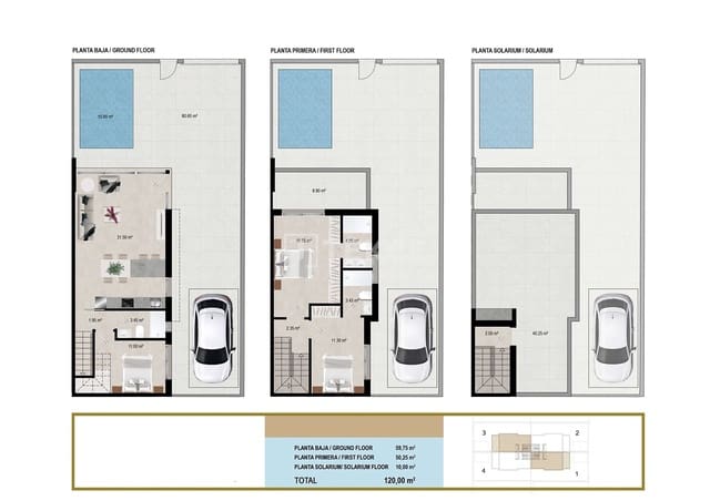 3 soveværelse Villa til salg i Santiago de la Ribera, San Javier med swimmingpool - € 377.000 (Ref: 9833129)