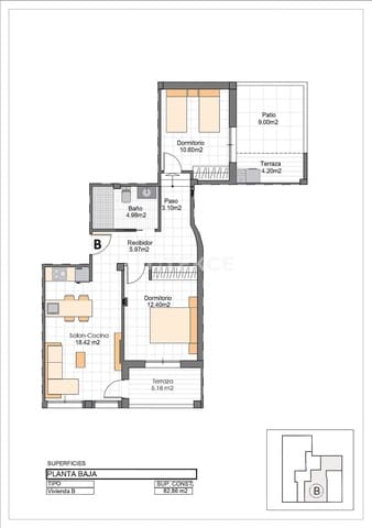 2 chambre Appartement à vendre à Lo Pagan, San Pedro del Pinatar avec piscine - 260 000 € (Ref: 9856301)