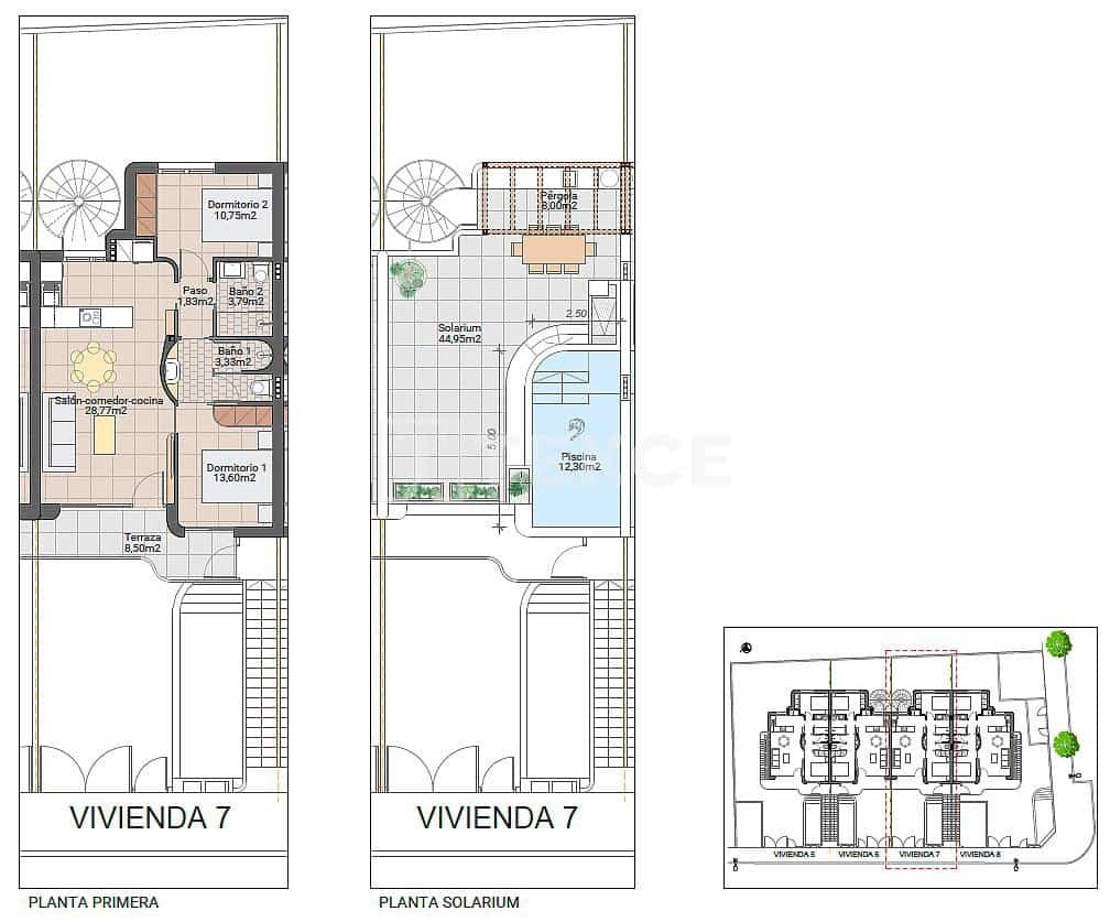 2 bedroom Flat for sale in Pilar de la Horadada with pool - € 300,000 (Ref: 9928614)