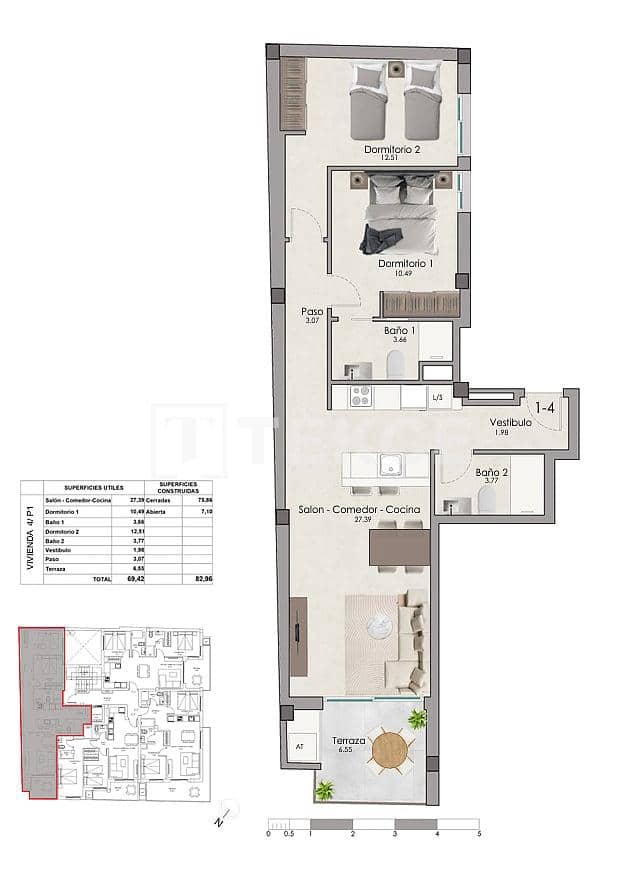 3 soverom Leilighet til salgs i Santa Pola med svømmebasseng - € 248 000 (Ref: 9964565)