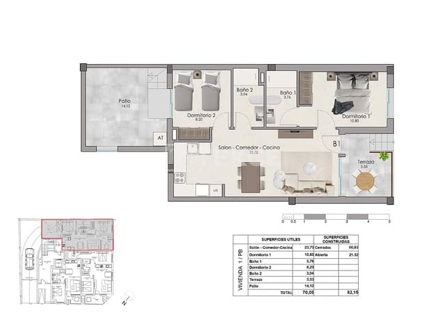 3 soverom Leilighet til salgs i Santa Pola med svømmebasseng - € 248 000 (Ref: 9964565)