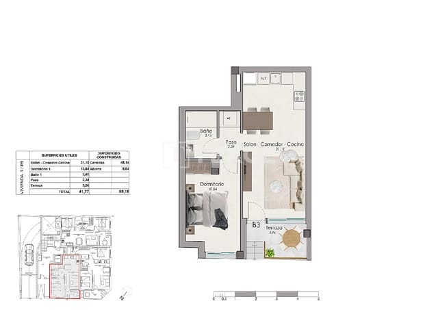 3 soverom Leilighet til salgs i Santa Pola med svømmebasseng - € 248 000 (Ref: 9964565)
