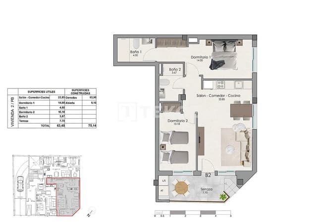 3 soverom Leilighet til salgs i Santa Pola med svømmebasseng - € 248 000 (Ref: 9964565)