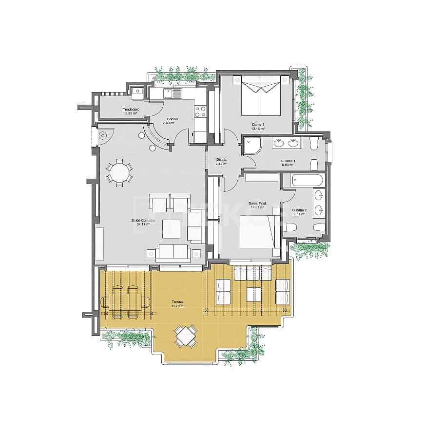 2 makuuhuone Asunto myytävänä paikassa Dehesa de Campoamor mukana uima-altaan - 326 000 € (Ref: 9993697)