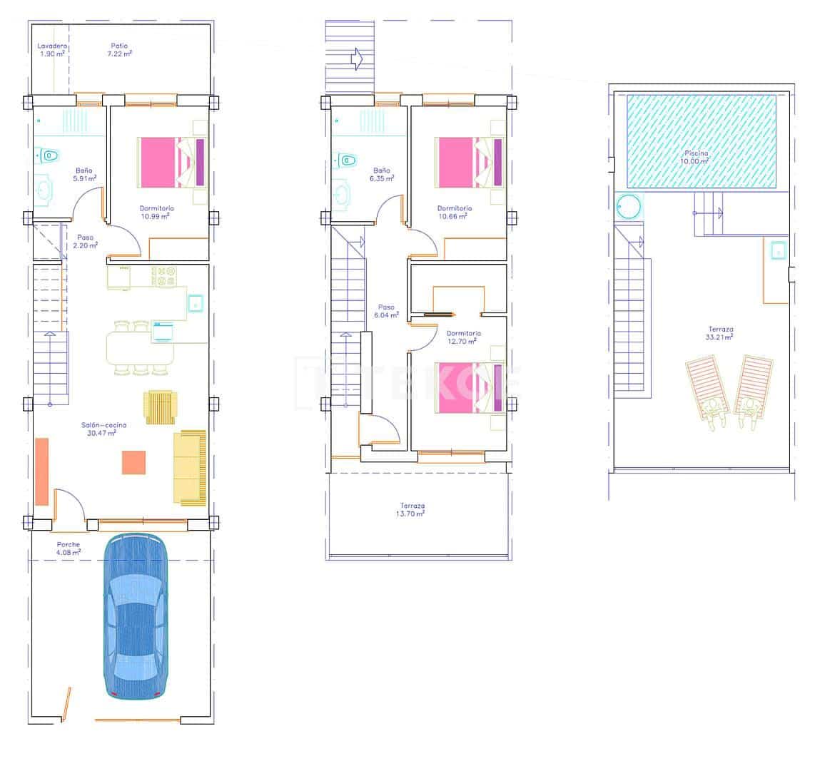 3 quarto Moradia para venda em San Pedro del Pinatar com piscina - 379 000 € (Ref: 9996497)