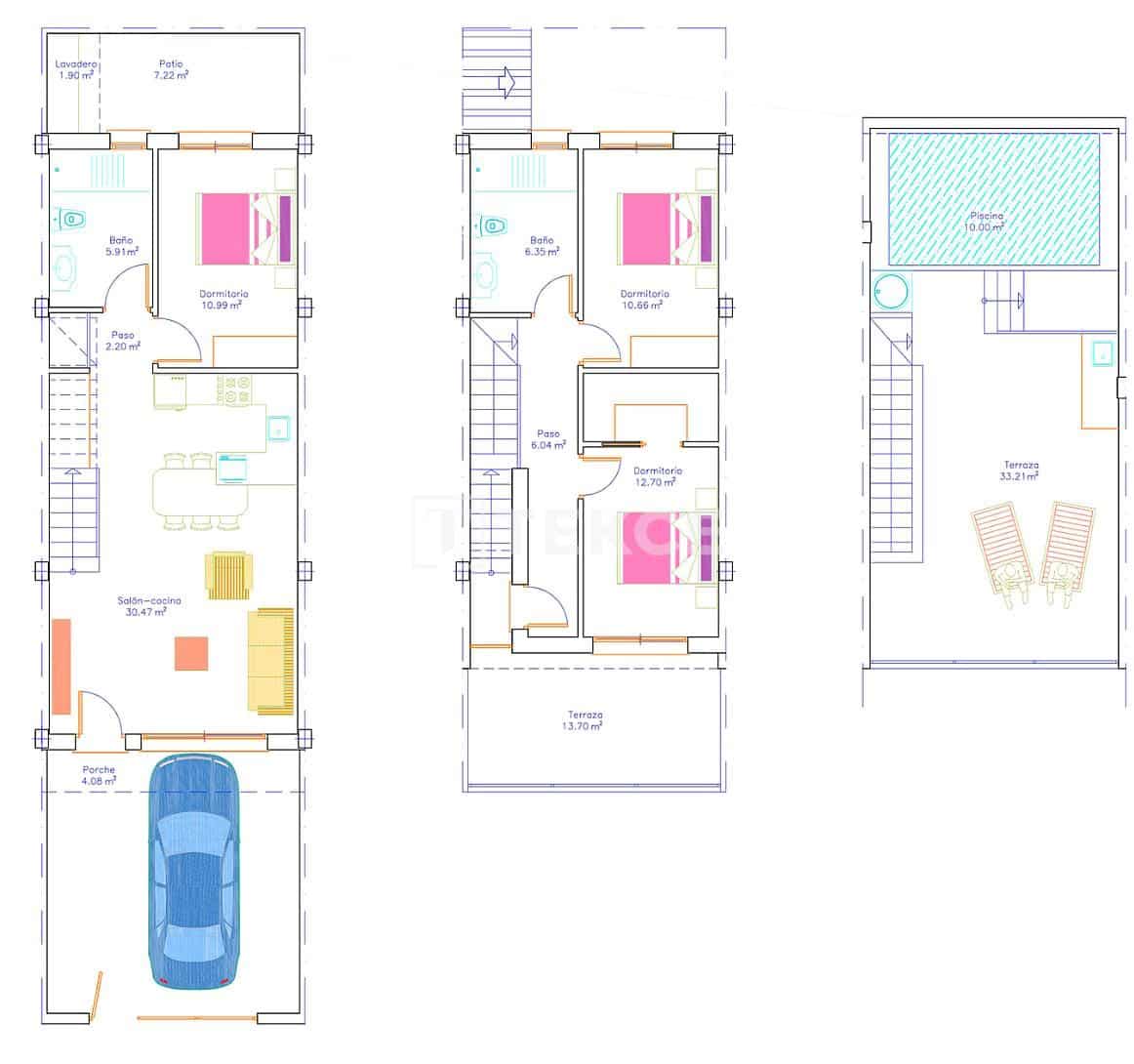 3 quarto Moradia para venda em San Pedro del Pinatar com piscina - 379 000 € (Ref: 9996497)