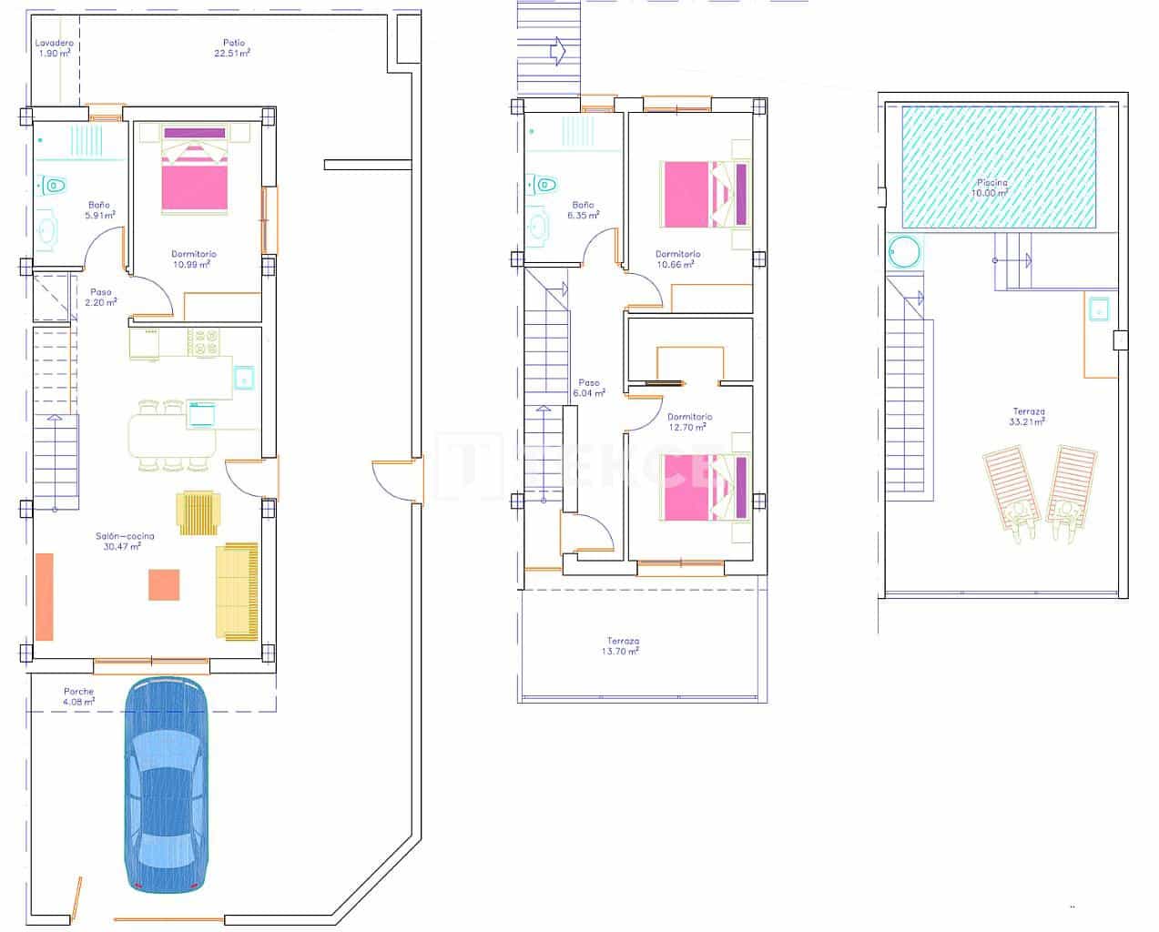 3 quarto Moradia para venda em San Pedro del Pinatar com piscina - 379 000 € (Ref: 9996497)