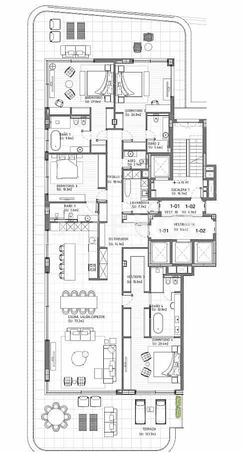 4 makuuhuone Asunto myytävänä paikassa Estepona mukana uima-altaan - 4 150 000 € (Ref: 9997949)