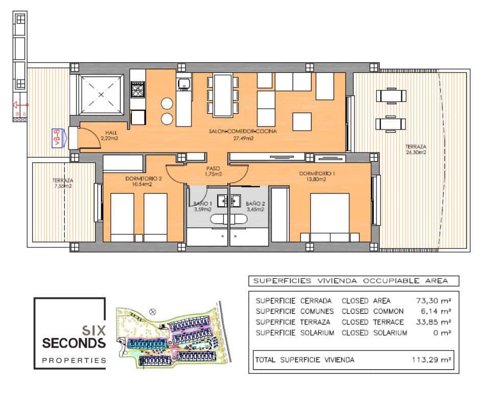 2 Zimmer Apartment zu verkaufen in Orihuela Costa - 359.000 € (Ref: 10017820)