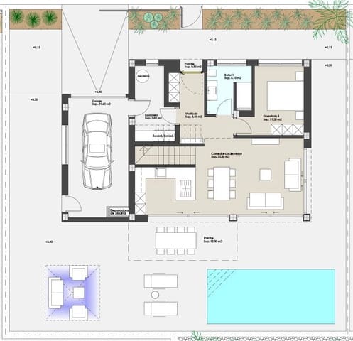 3 sovrum Villa till salu i Torre de la Horadada, Pilar de la Horadada med pool - 1 480 000 € (Ref: 10061646)