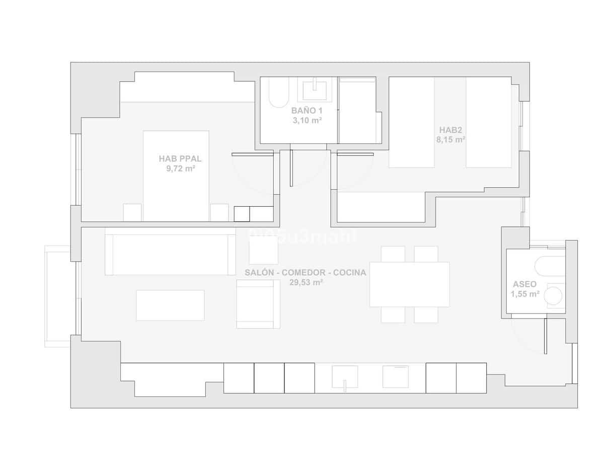 2 soveværelse Lejlighed til salg i Malaga by - € 349.000 (Ref: 10125453)