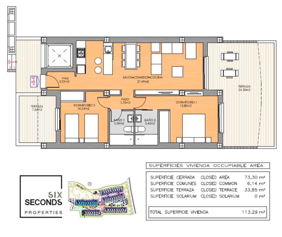 2 soverom Leilighet til salgs i Orihuela med svømmebasseng garasje - € 359 000 (Ref: 10137363)