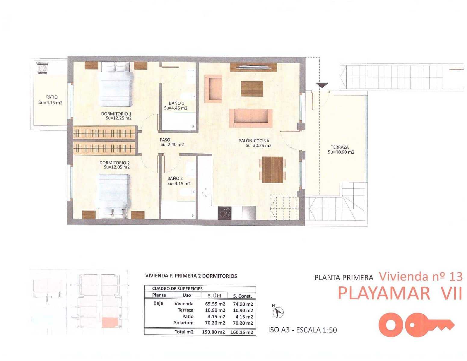 Ático de 2 habitaciones en Pilar de la Horadada en venta - 249.900 € (Ref: 9513945)