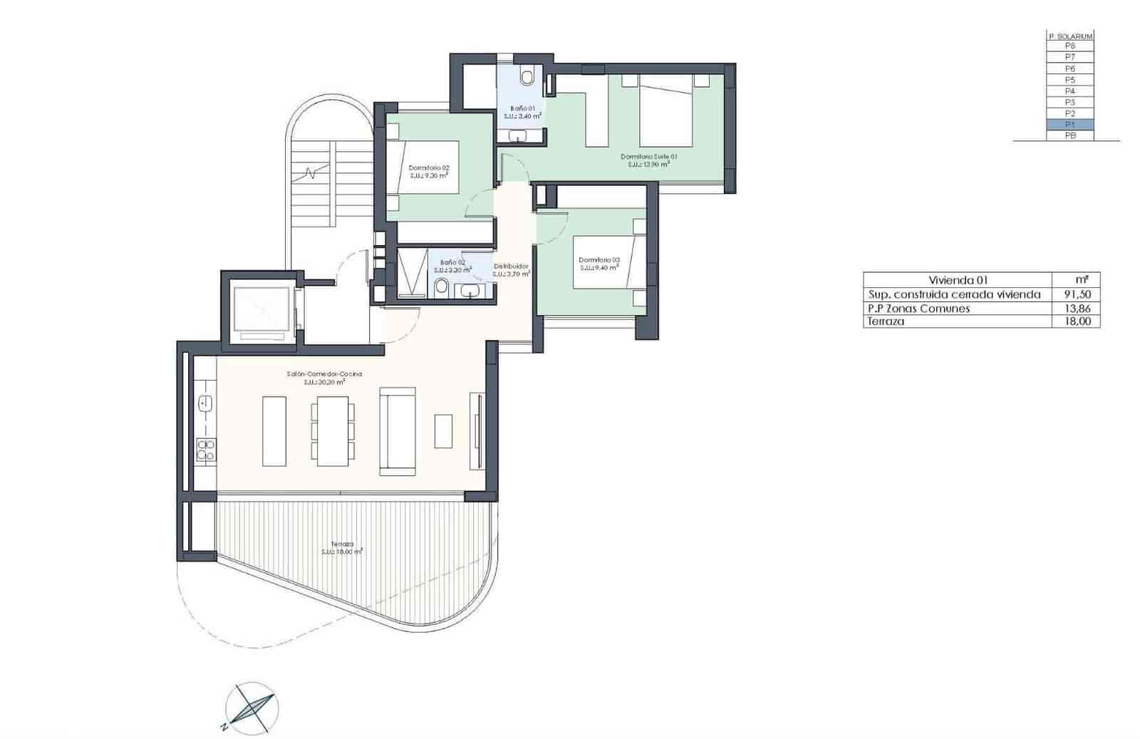 3 sovrum Lägenhet till salu i Guardamar del Segura med pool - 345 000 € (Ref: 9514393)