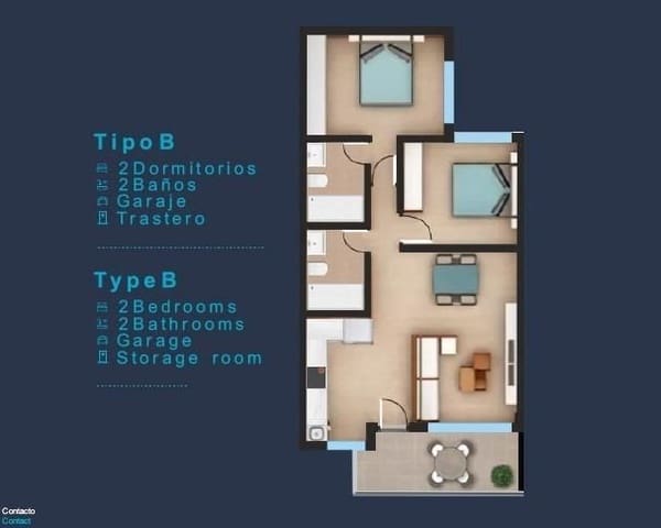 Bungalow de 2 habitaciones en San Pedro del Pinatar en venta con piscina - 288.000 € (Ref: 9514656)