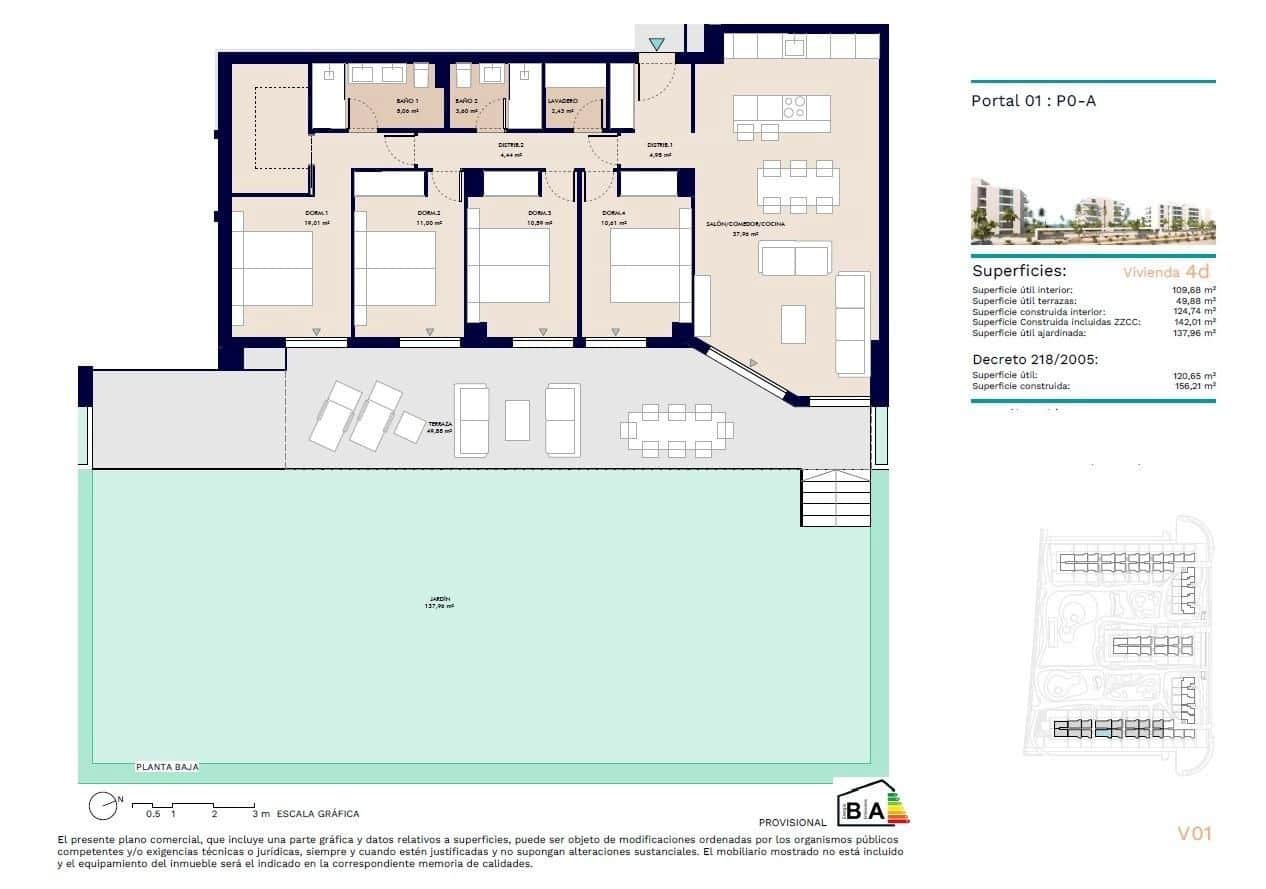4 bedroom Apartment for sale in Almerimar with pool - € 456,000 (Ref: 9514704)