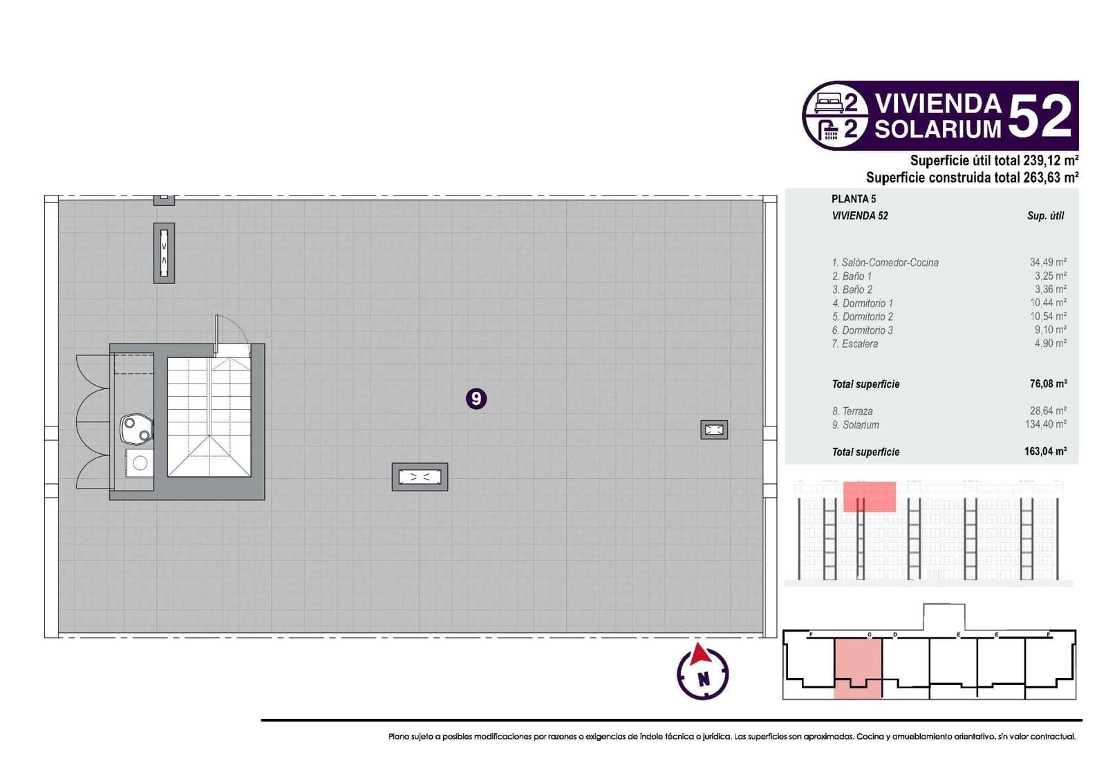 3 soverom Penthouse til salgs i Torrevieja med svømmebasseng - € 540 000 (Ref: 9514751)