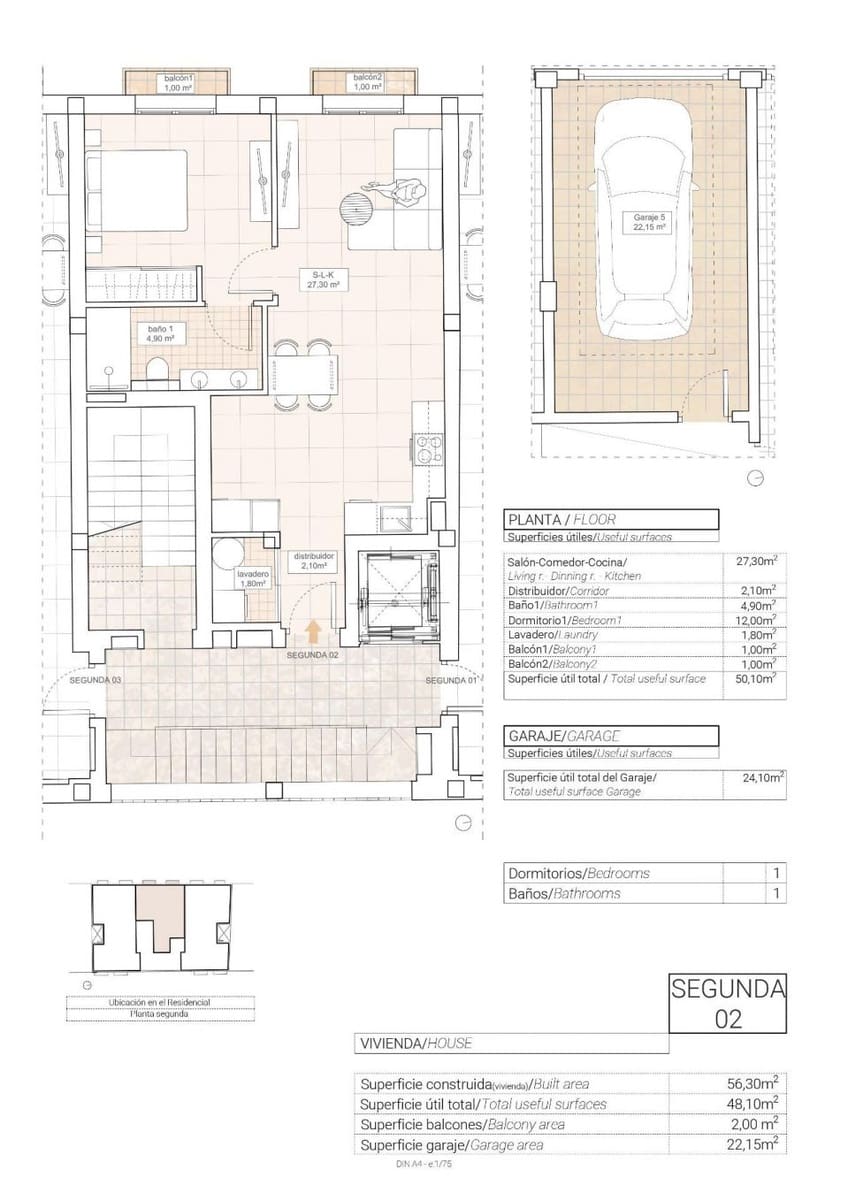 1 soverom Leilighet til salgs i Hondon de las Nieves - € 175 000 (Ref: 9514935)