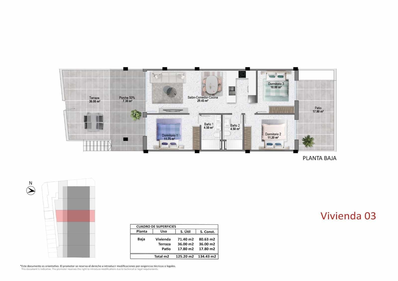 3 quarto Bungalow para venda em Pilar de la Horadada com piscina - 289 900 € (Ref: 9514956)