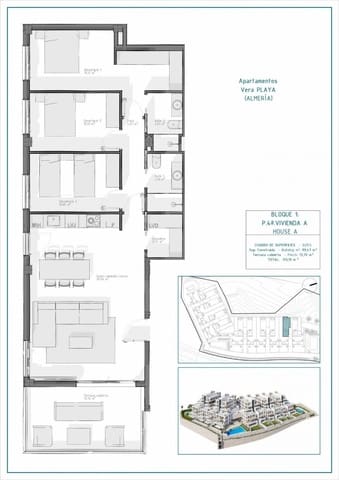 3 bedroom Apartment for sale in Vera with pool - € 255,000 (Ref: 9514988)