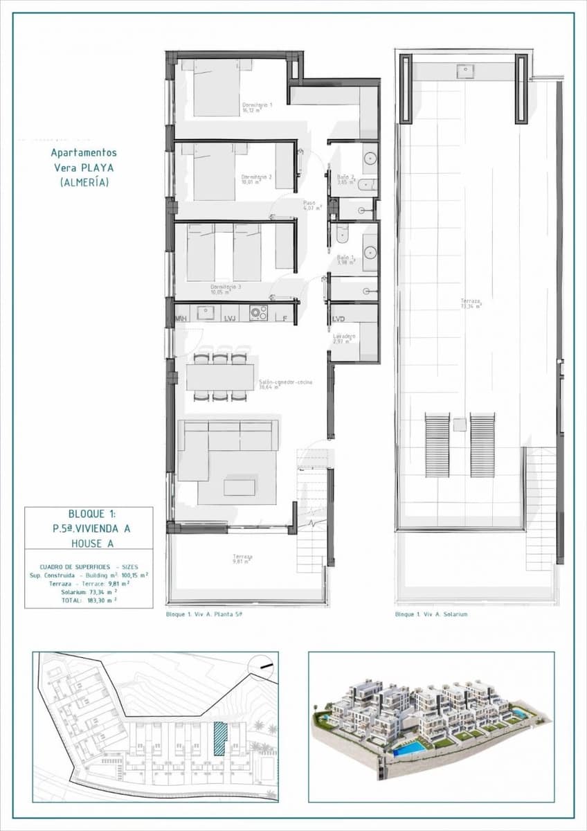 3 chambre Penthouse à vendre à Vera avec piscine - 395 000 € (Ref: 9514989)