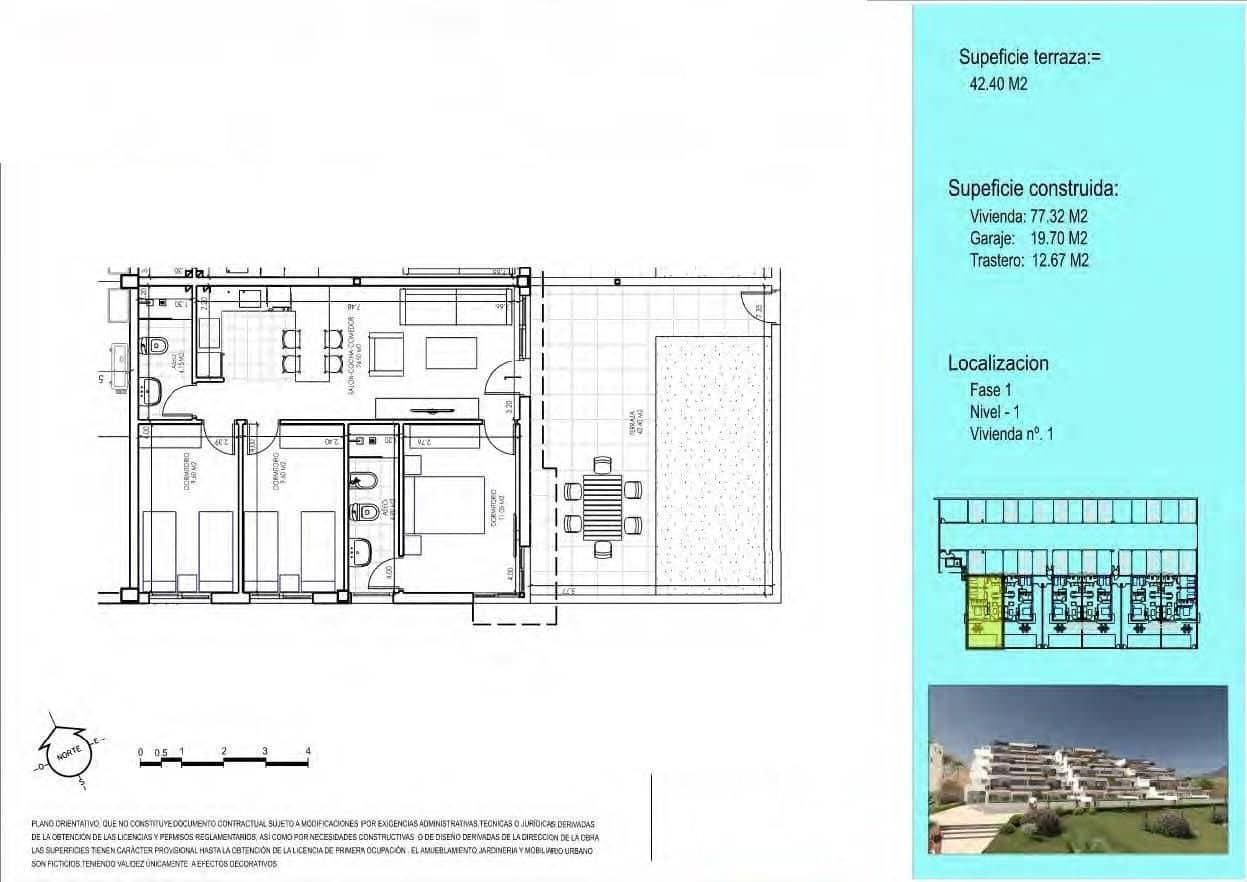 3 bedroom Apartment for sale in Vera with pool - € 261,000 (Ref: 9515044)