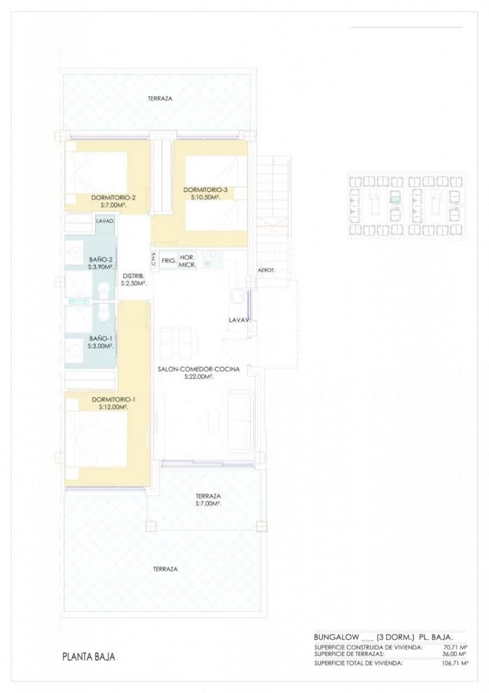 Bungalow de 3 habitaciones en Los Balcones en venta con piscina - 290.000 € (Ref: 9515132)