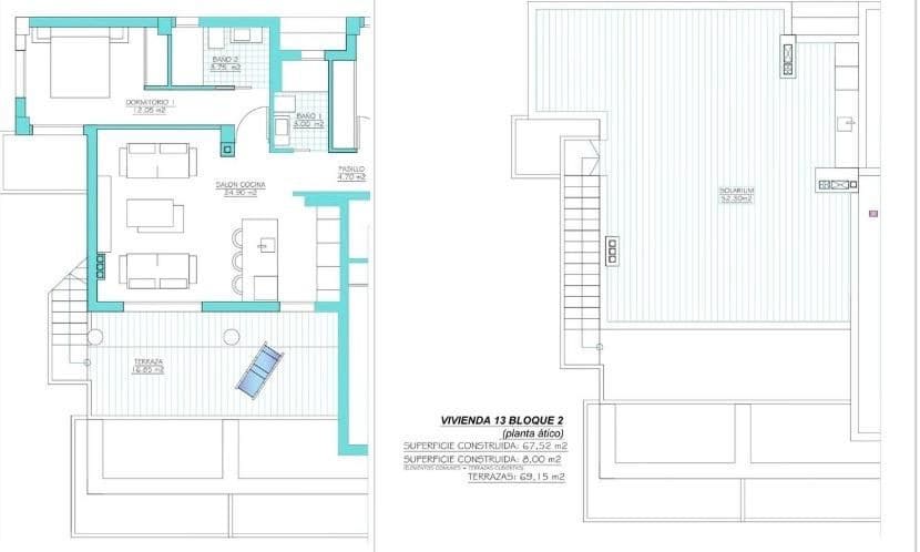 2 soveværelse Penthouse til salg i Los Alcazares med swimmingpool - € 388.900 (Ref: 9515140)