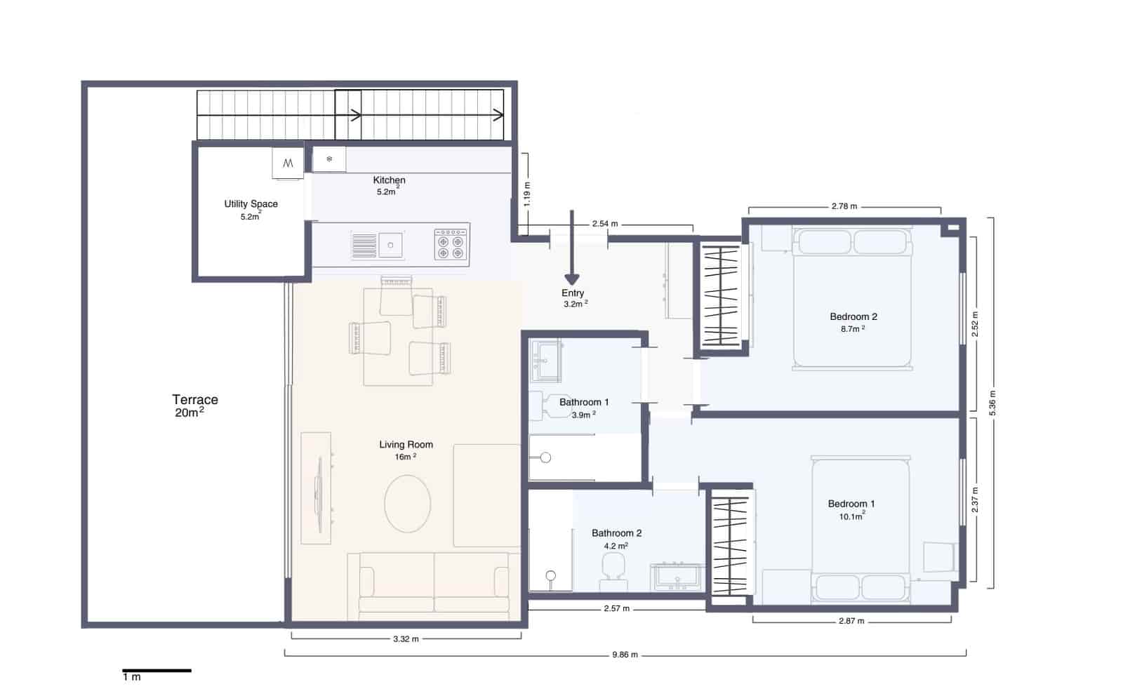 2 makuuhuone Huoneisto myytävänä paikassa Orihuela Costa - 268 000 € (Ref: 9533982)