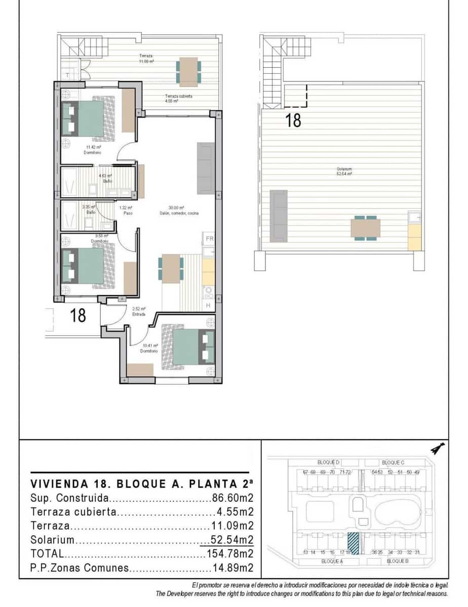 3 soveværelse Penthouse til salg i San Cayetano med swimmingpool - € 296.900 (Ref: 9596416)
