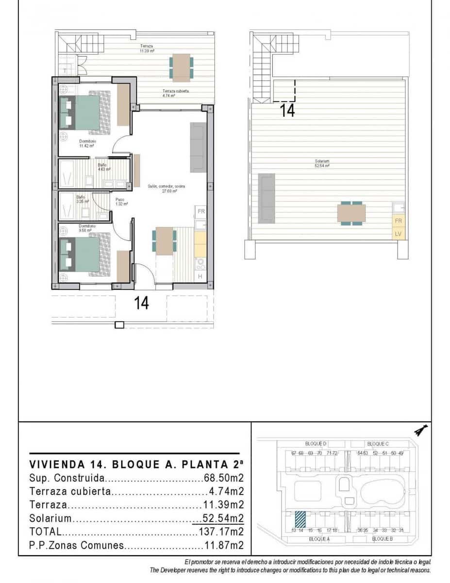 2 soveværelse Penthouse til salg i San Cayetano med swimmingpool - € 277.900 (Ref: 9596417)
