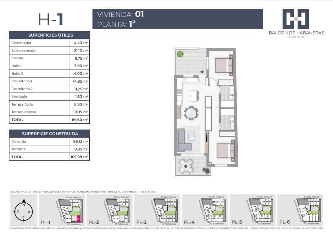 2 sypialnia Apartament na sprzedaż w Torrevieja z basenem - 263 000 € (Ref: 9648447)
