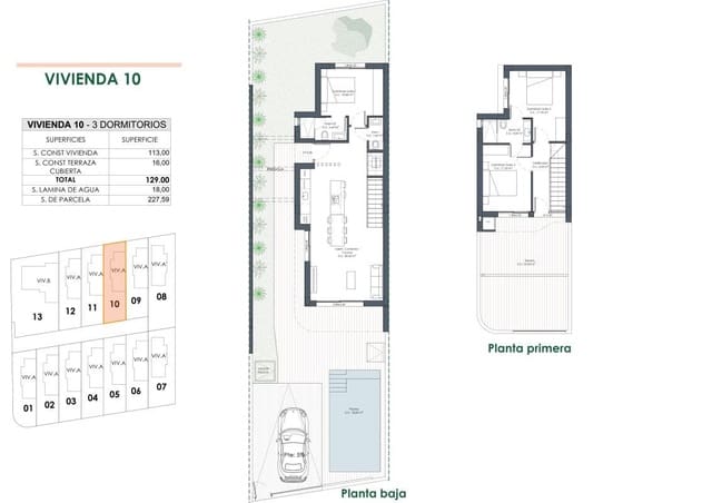 3 sovrum Radhus till salu i Los Montesinos med pool - 445 000 € (Ref: 9648460)