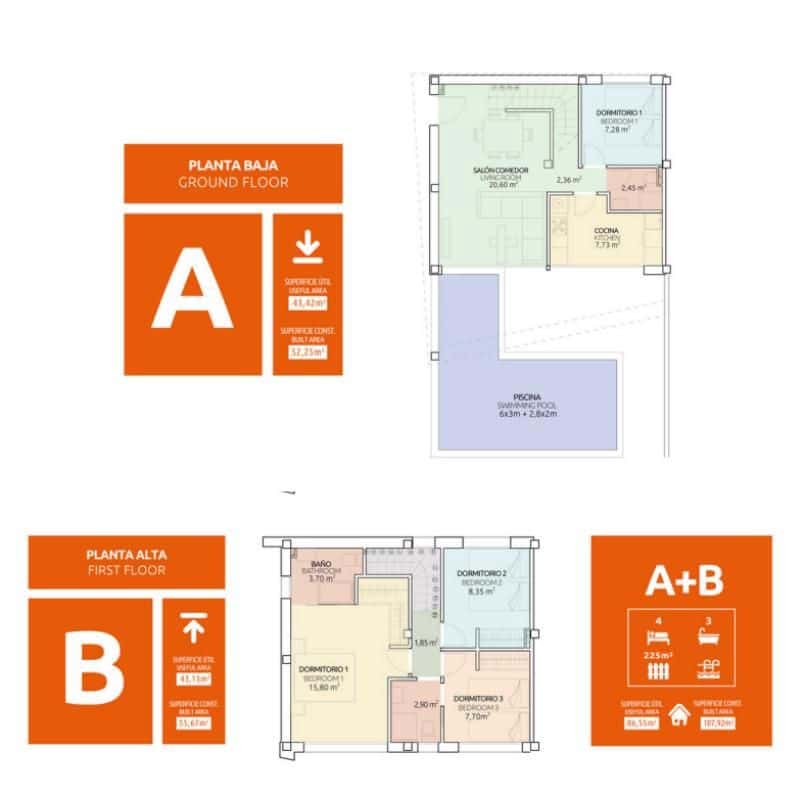 3 quarto Moradia em Banda para venda em Gran Alacant com piscina - 435 000 € (Ref: 9648546)