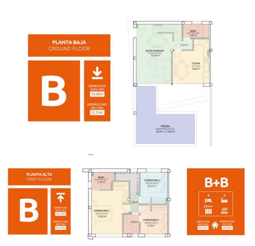 3 quarto Moradia em Banda para venda em Gran Alacant com piscina - 435 000 € (Ref: 9648546)